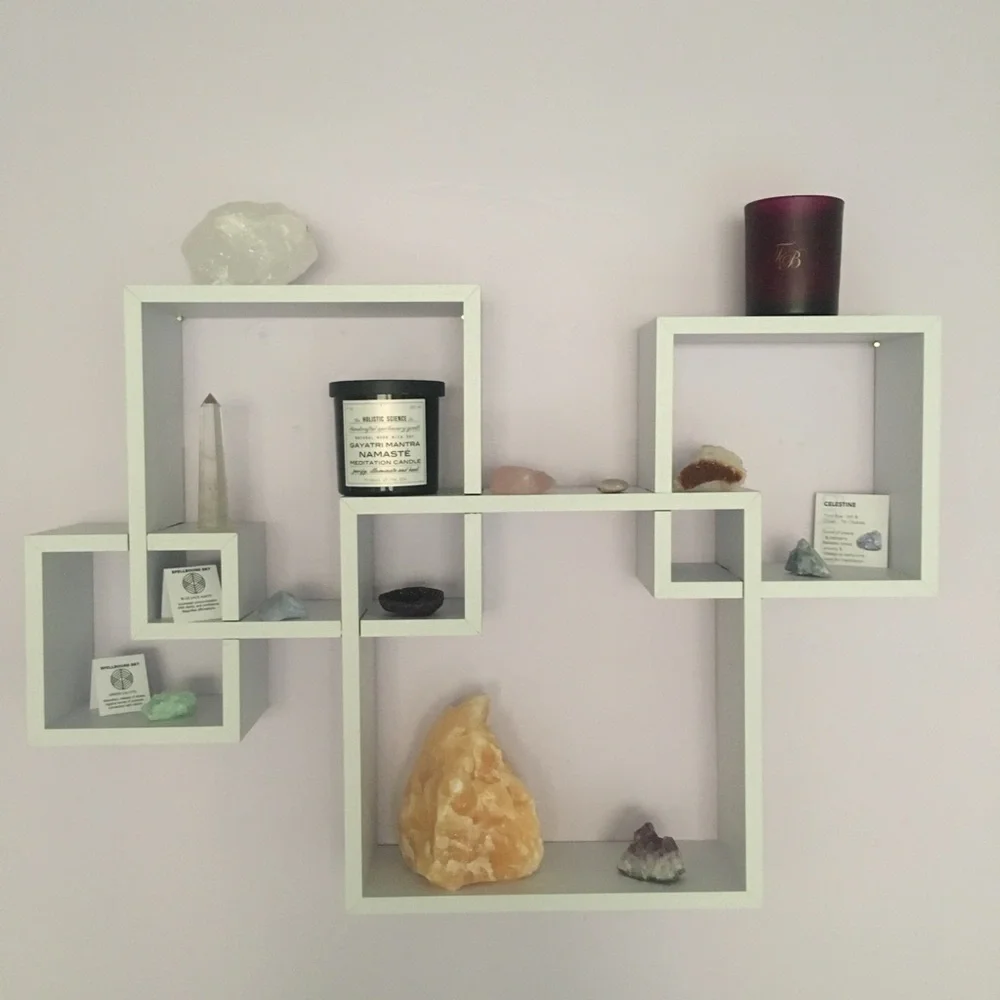 Modern White Geometric Wall Shelf - Home Wall Decor
